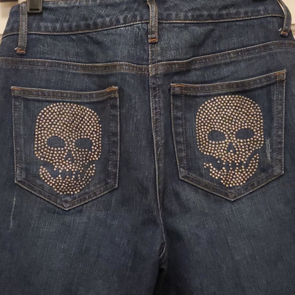 Inc Skull 💀 Embellished Cuffed Jean